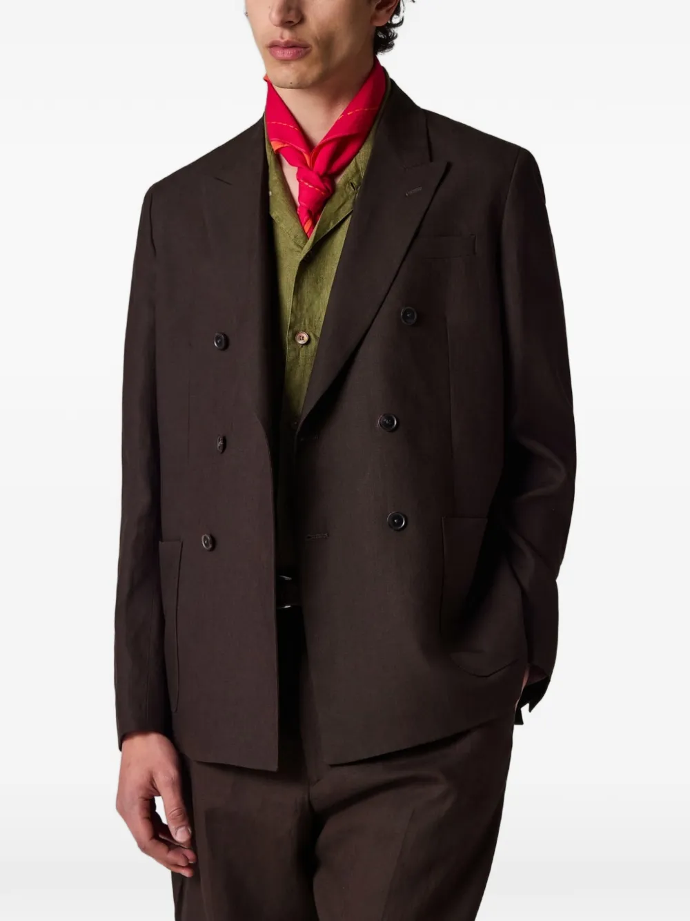 Paul Smith Blazer met dubbele rij knopen Bruin