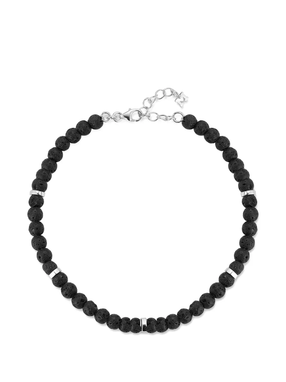 Mateo Hex Nut lava rock bracelet - Nero