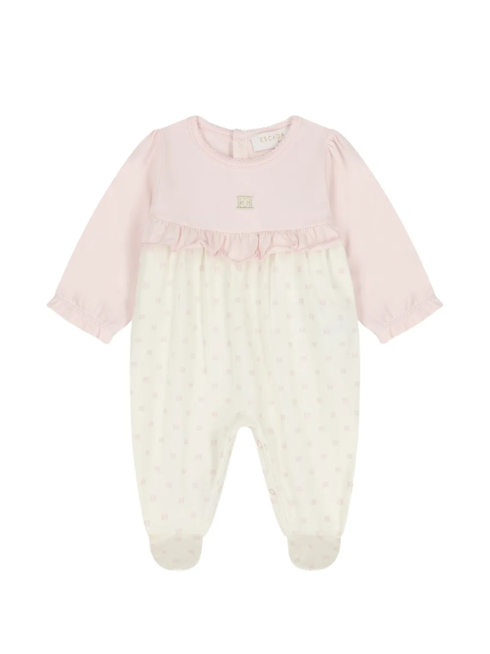 Escada Kids ruffle-detail romper - Nude