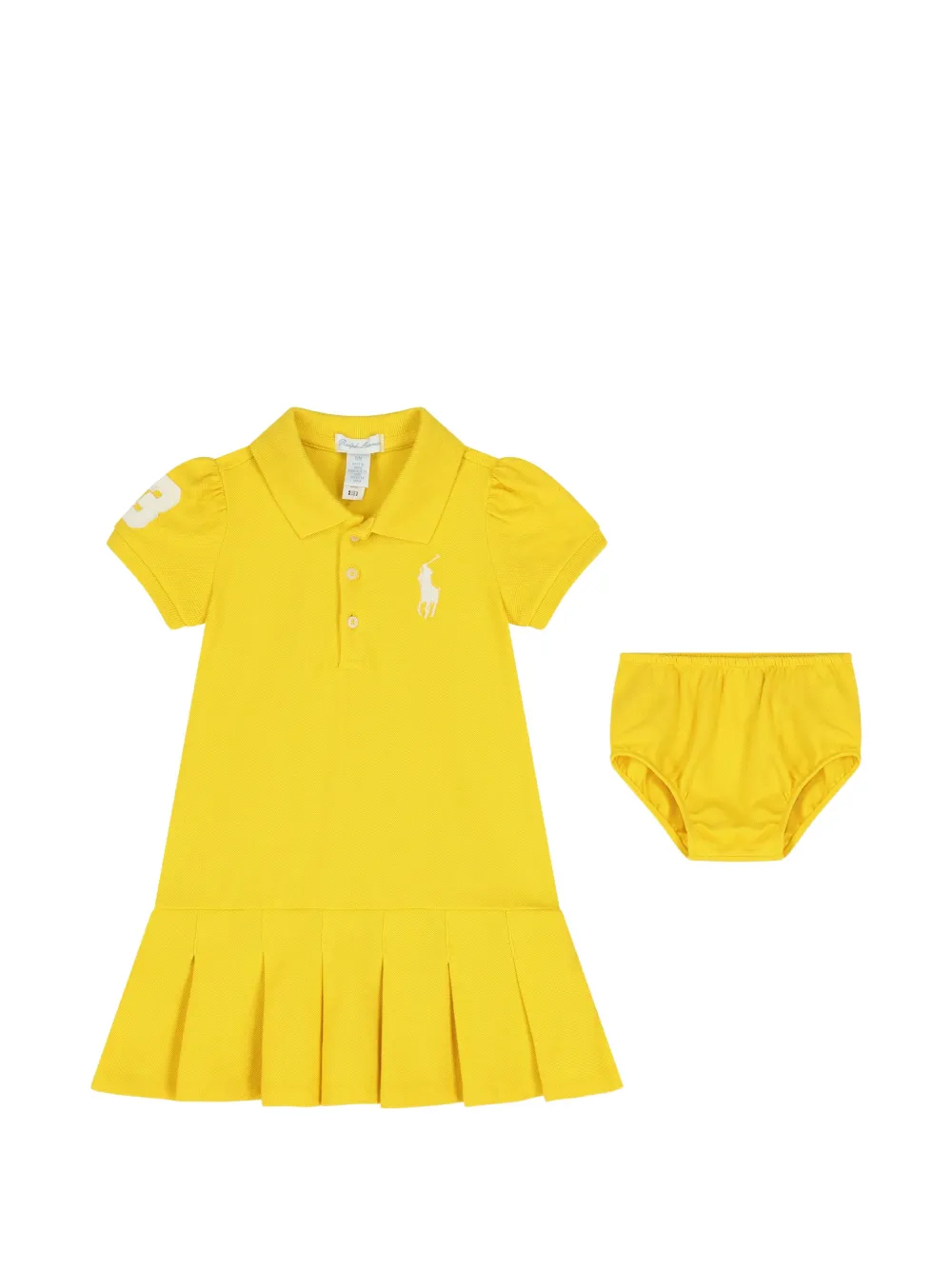 POLO RALPH LAUREN KIDS pleated-hem dress set (set of two) - Giallo