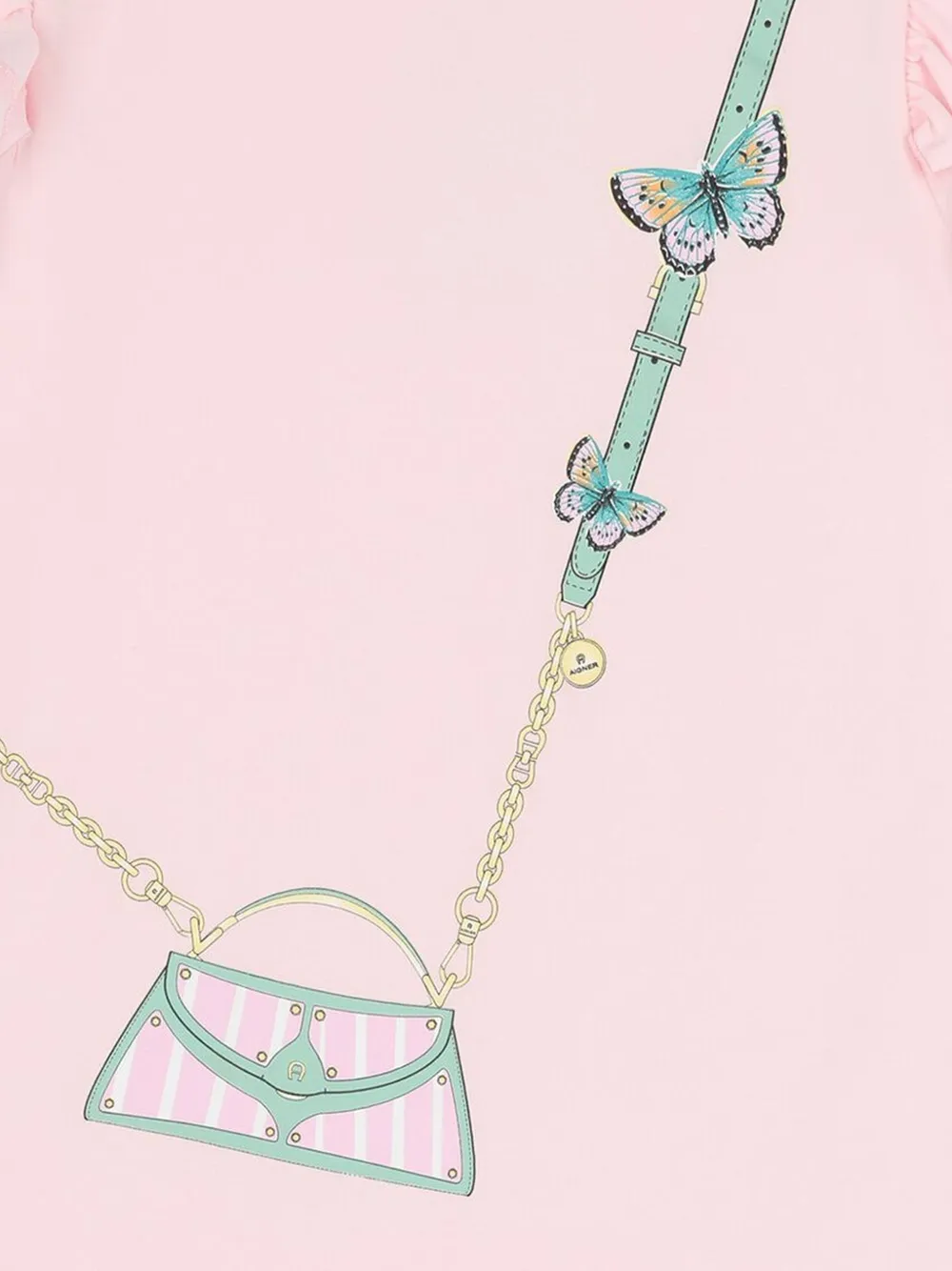 Aigner Kids Grafische jurk met ruches Roze