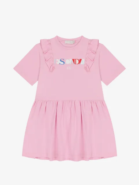 Escada Kids ruffled-detail short-sleeve dress
