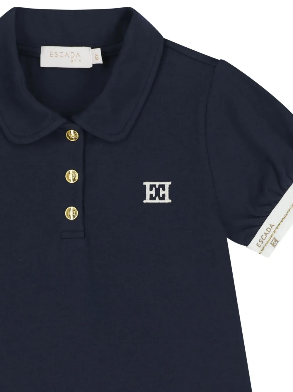 Escada Kids A-lijn jurk met goudkleurige knopen Blauw