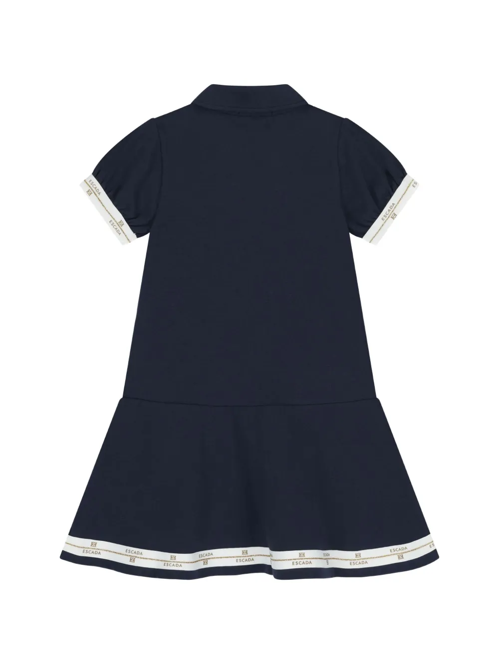 Escada Kids A-lijn jurk met goudkleurige knopen Blauw