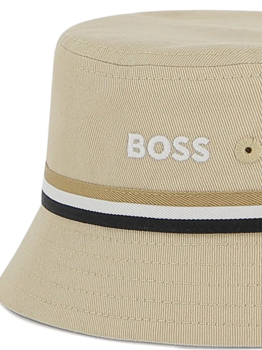 BOSS Kidswear Gestreepte vissershoed Beige