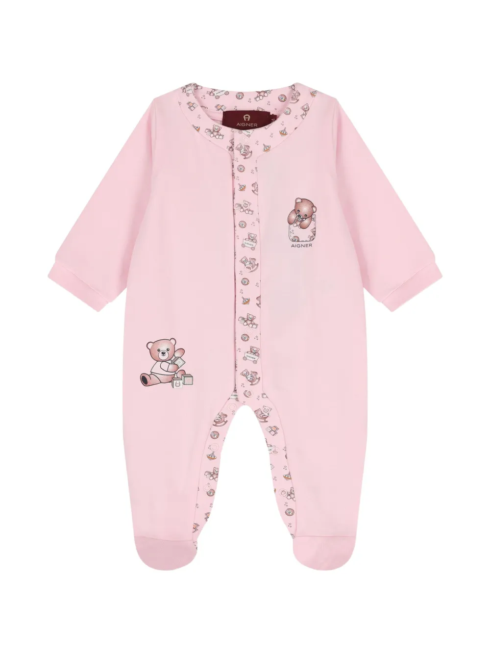 Aigner Kids teddy-graphic babygrow - Rosa