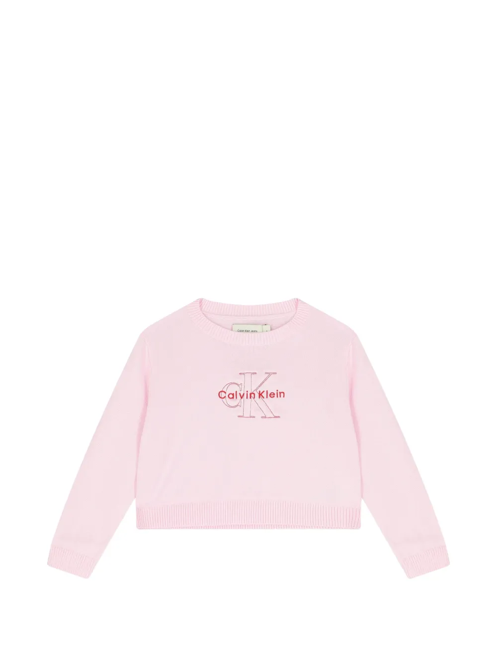 Calvin Klein Kids logo-embroidery sweater - Rosa
