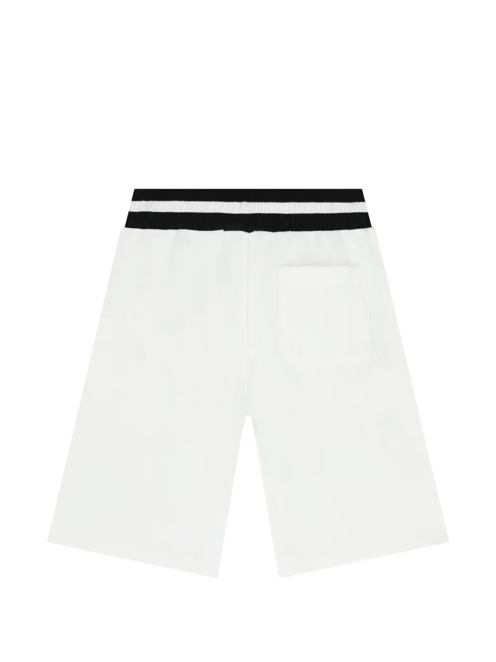 Balmain Kids Striped Emblem-detail Shorts - White 