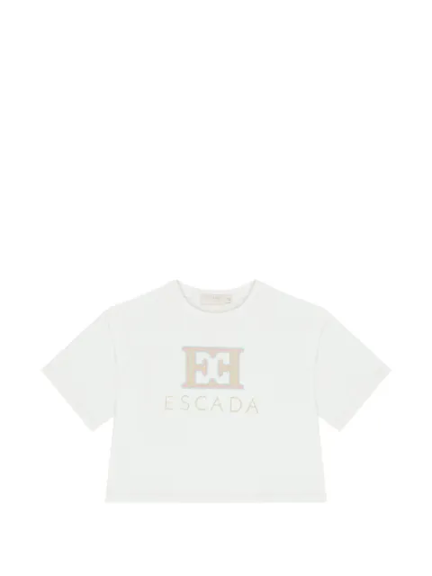 Escada Kids cropped embroidered T-shirt