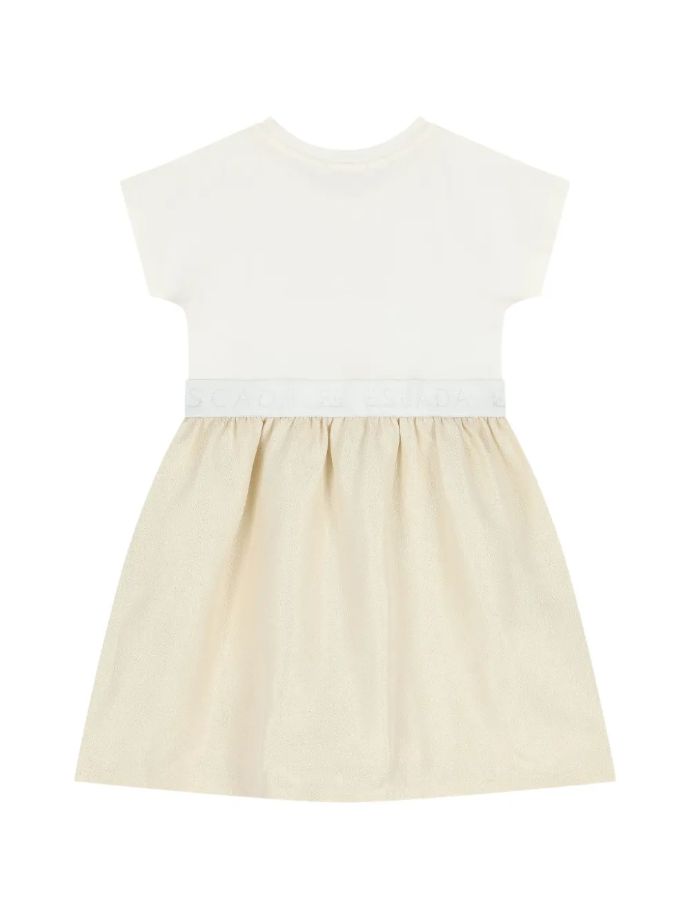 Escada Kids Flared jurk met logoband Beige