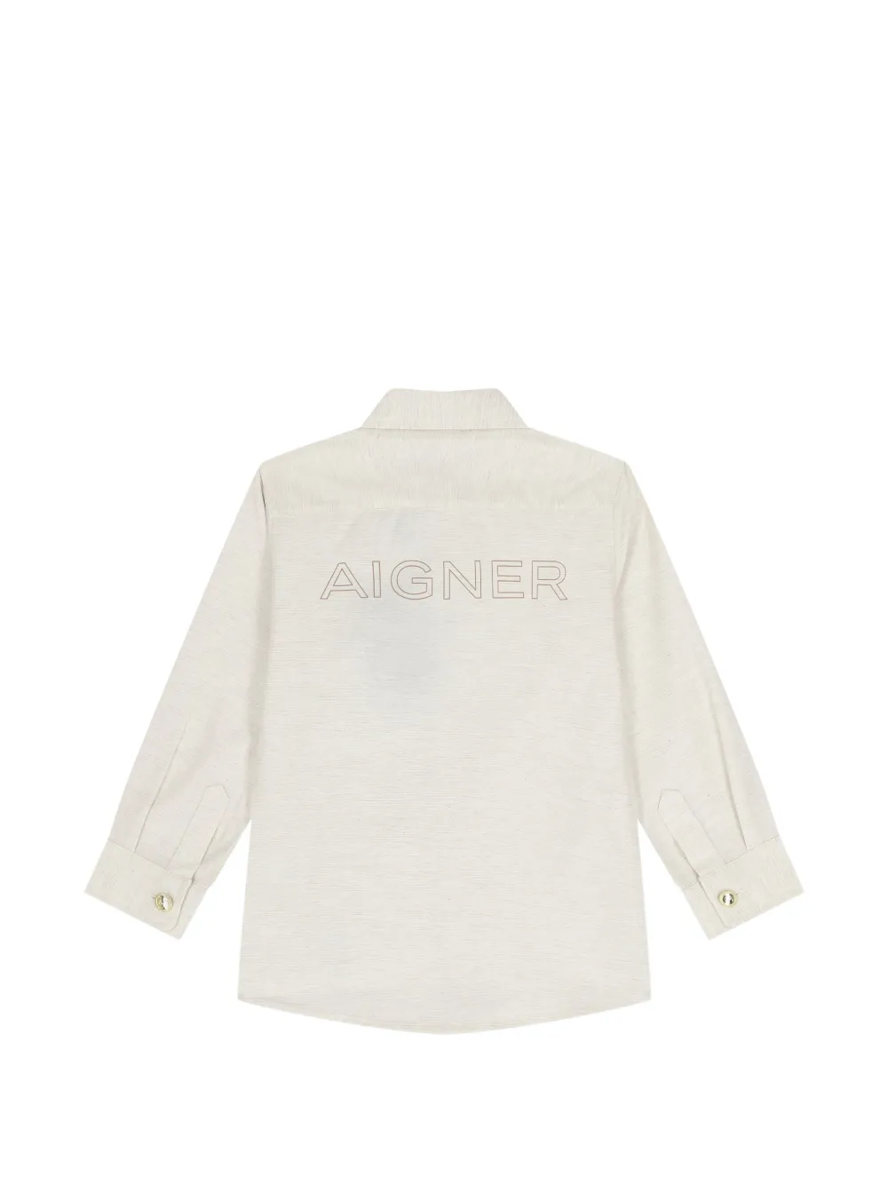 Aigner Kids Shirt met zak en knoop Beige