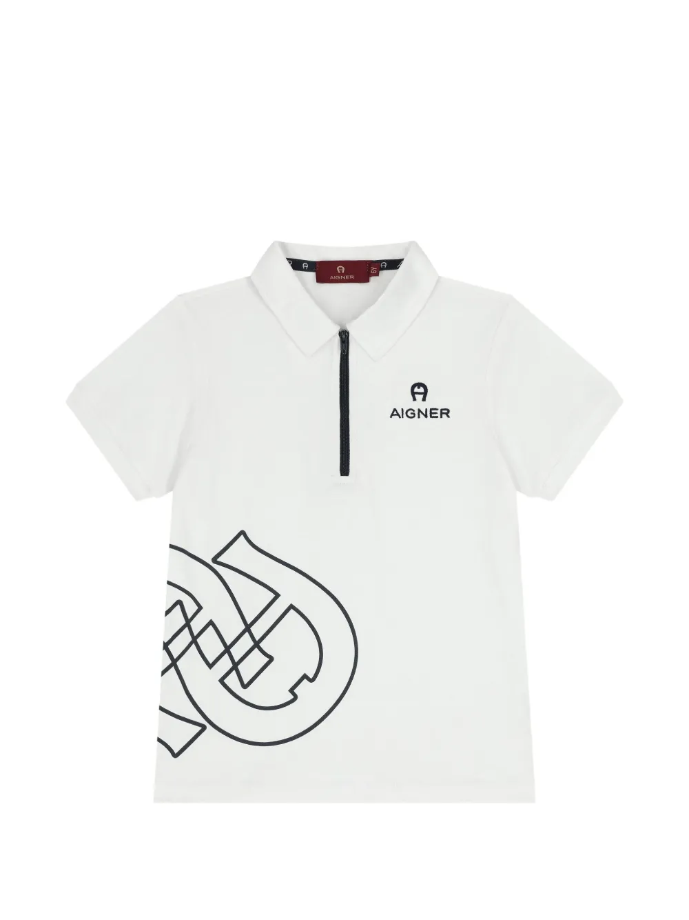 Aigner Kids graphic zip t-shirt - Bianco