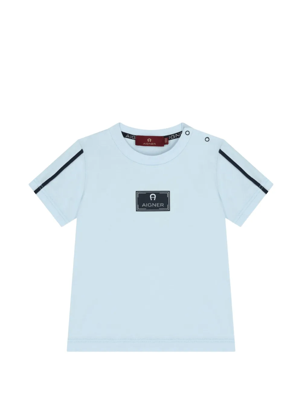 Aigner Kids stripe logo T-shirt - Blu