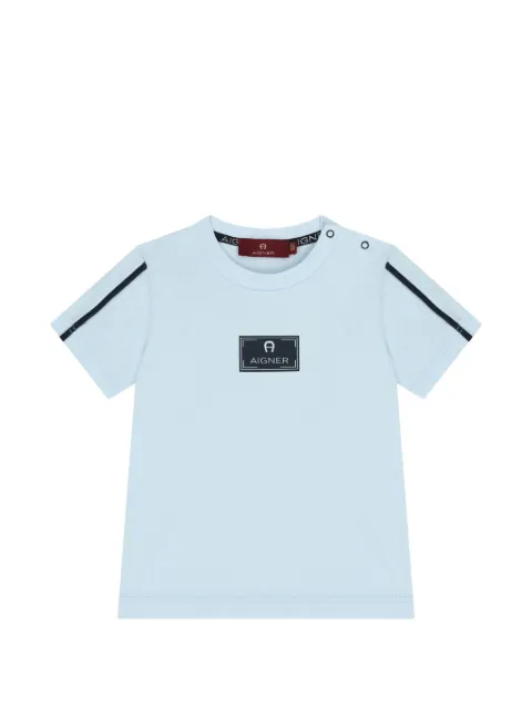 Aigner Kids stripe logo T-shirt