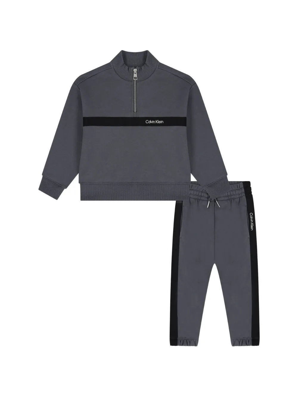 Calvin Klein Kids Tuta sportiva con zip - Grigio