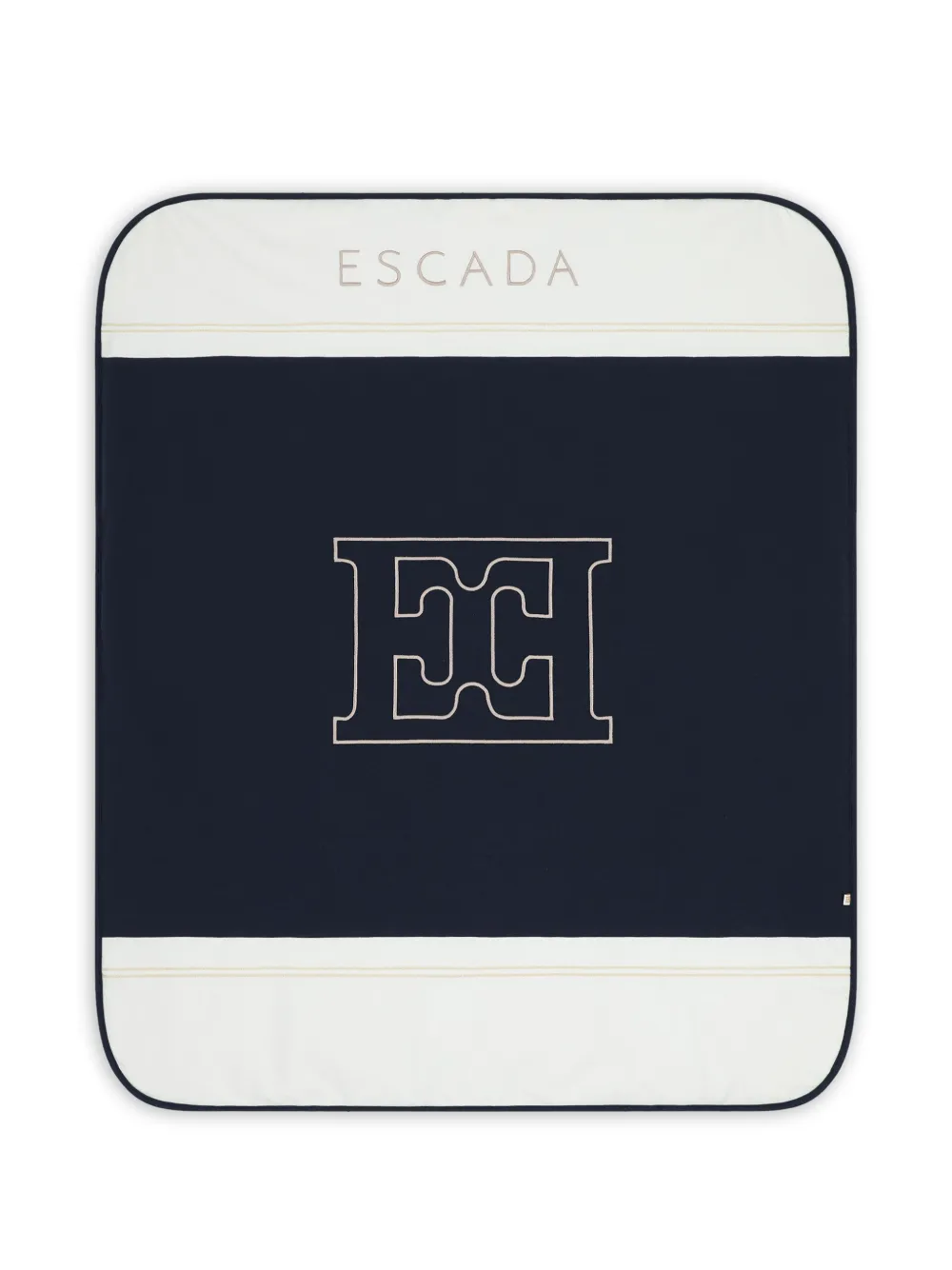 Escada Kids logo-embroidered panelled baby blanket - Blu
