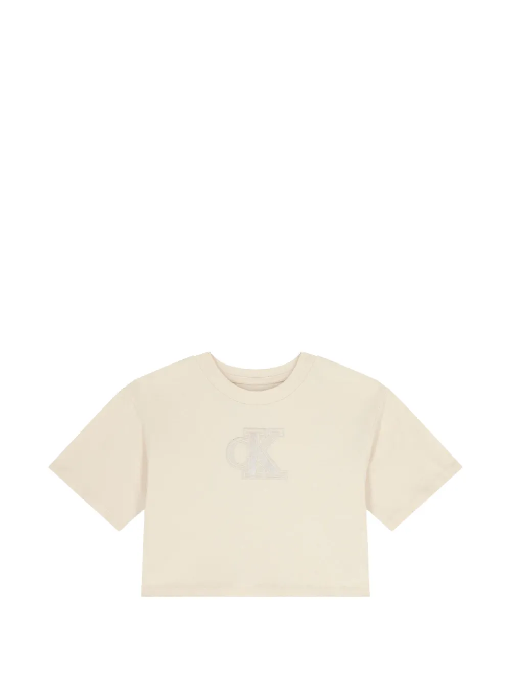 Calvin Klein Kids Top crop con logo - Toni neutri