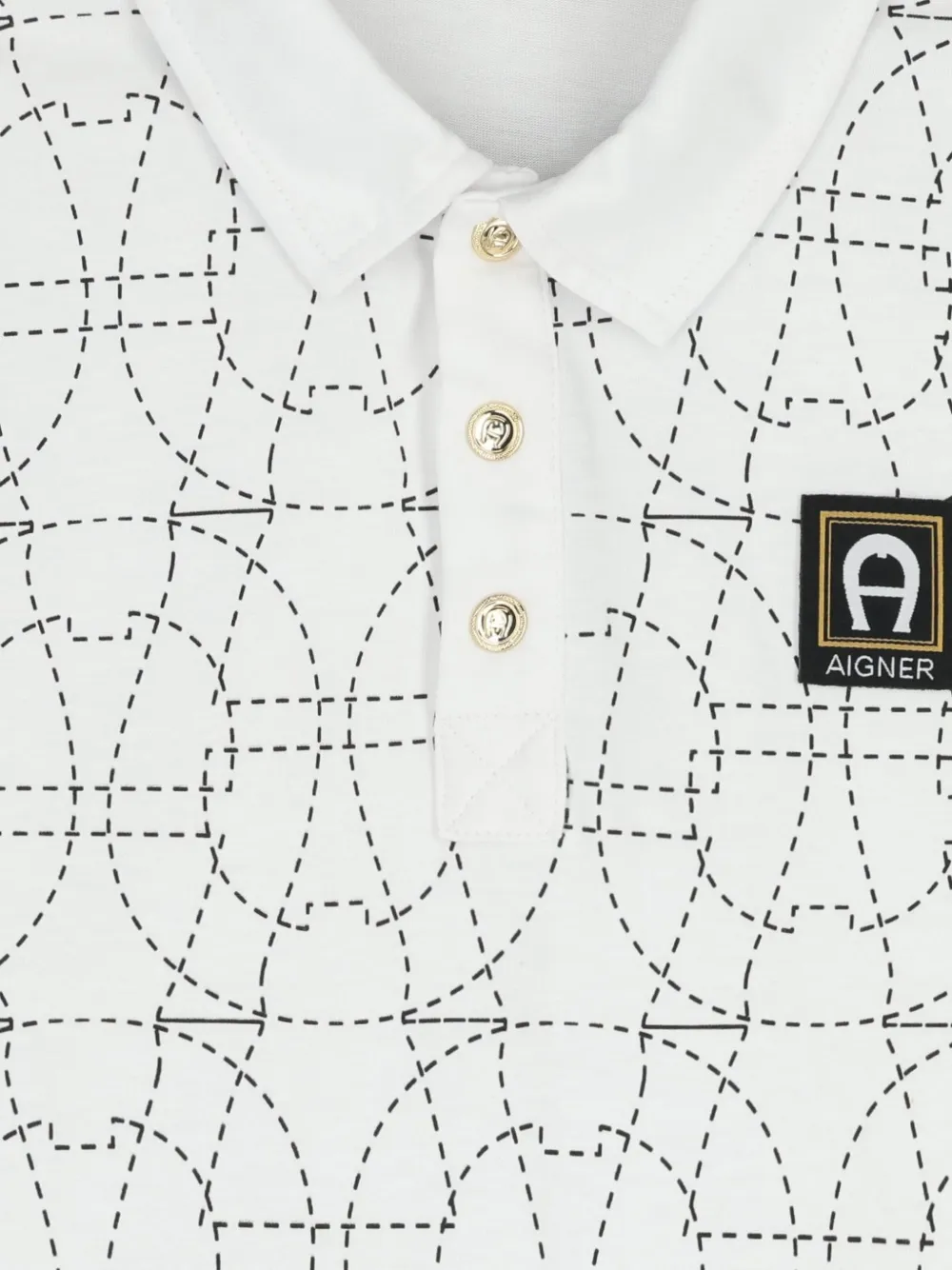 Aigner Kids Poloshirt met grafische print Wit
