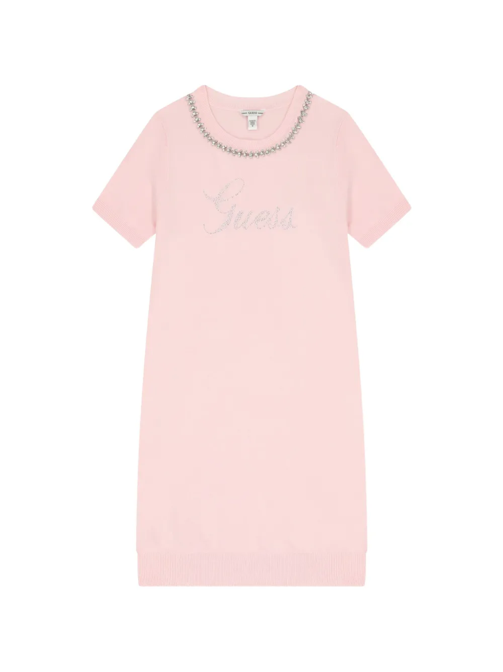 guess kids Abito girocollo con decorazione - Rosa