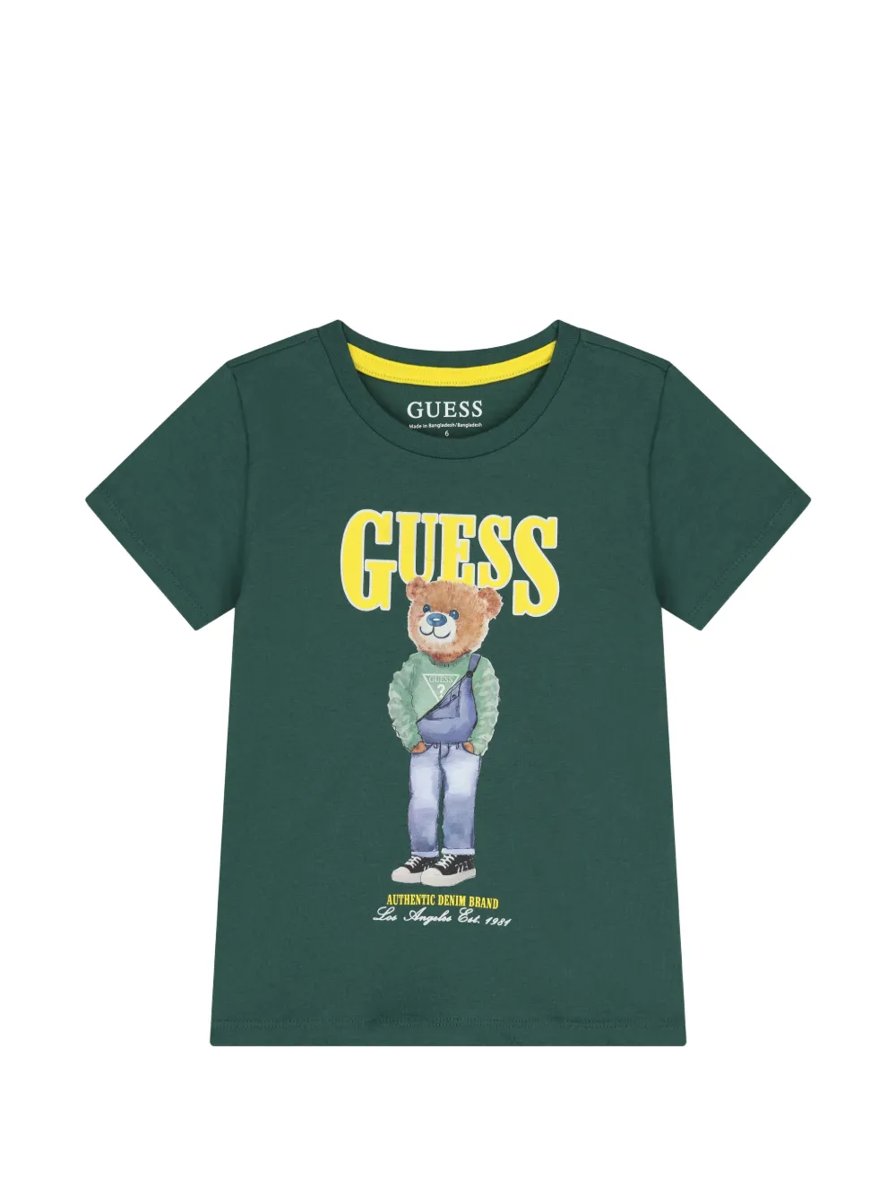 guess kids bear-print T-shirt - Grün