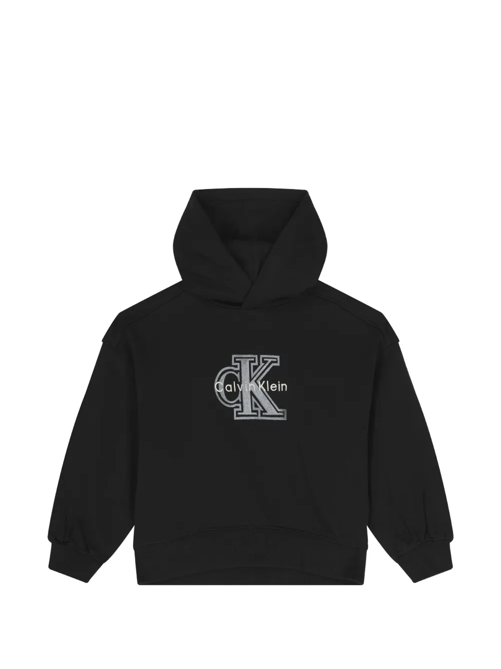 Calvin Klein Kids logo-embroidered hoodie - Black