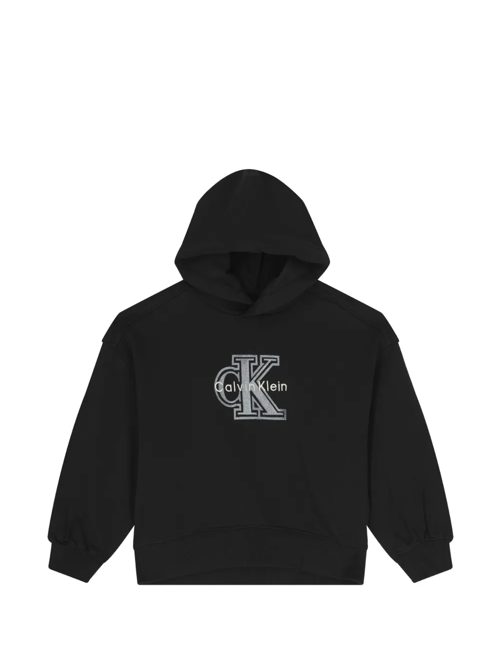 Calvin Klein Kids Hoodie met geborduurd logo Zwart
