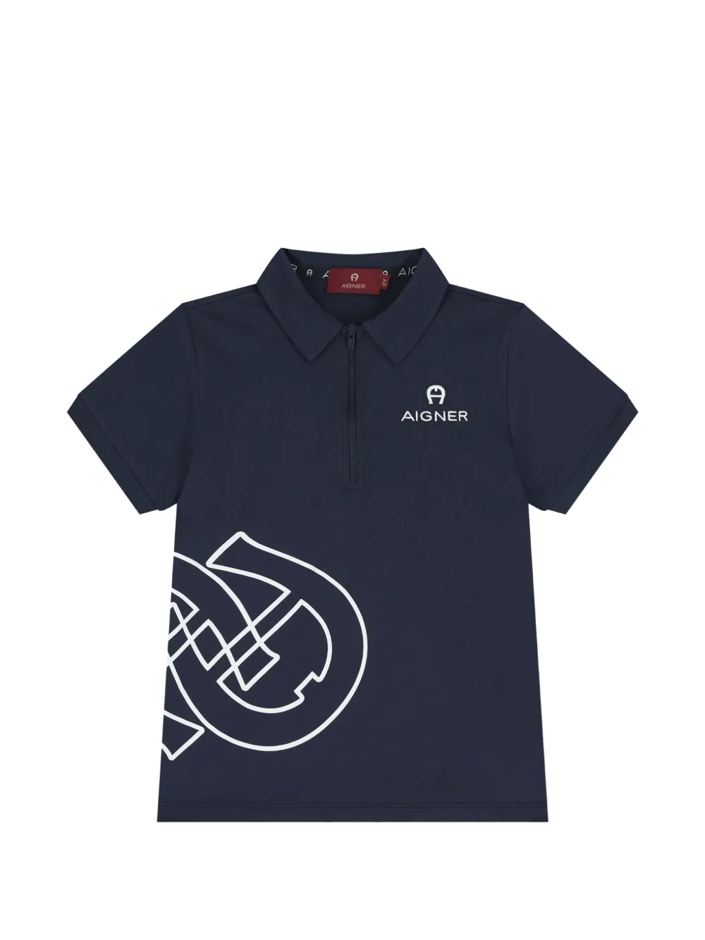 Aigner Kids logo-print polo shirt - Blu