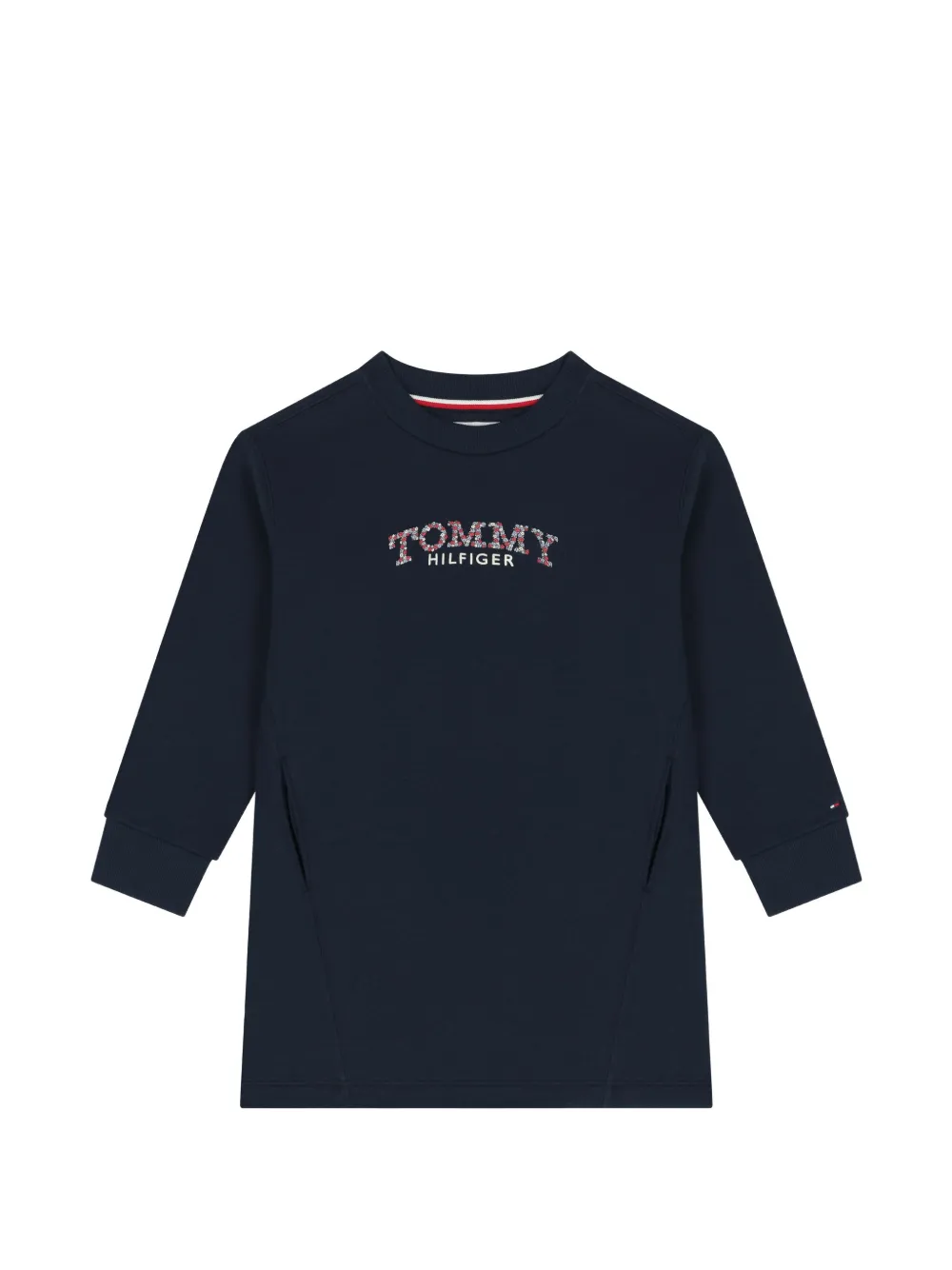 Tommy Hilfiger Junior logo-print sweater dress - Blau