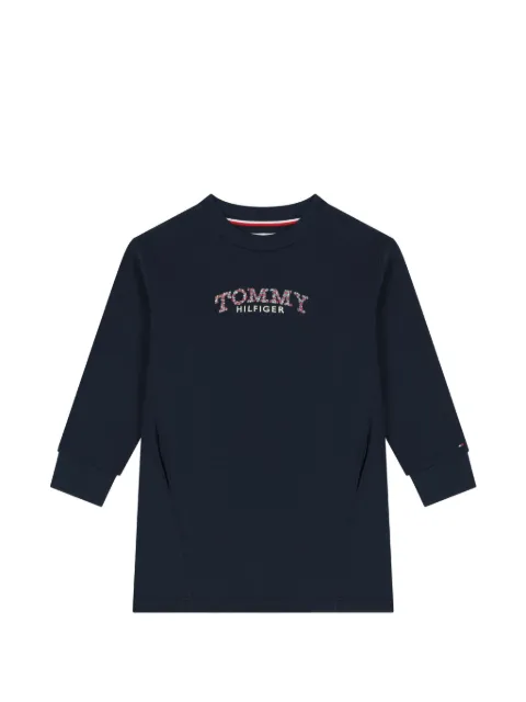 Tommy Hilfiger Junior vestido estilo suéter con logo estampado