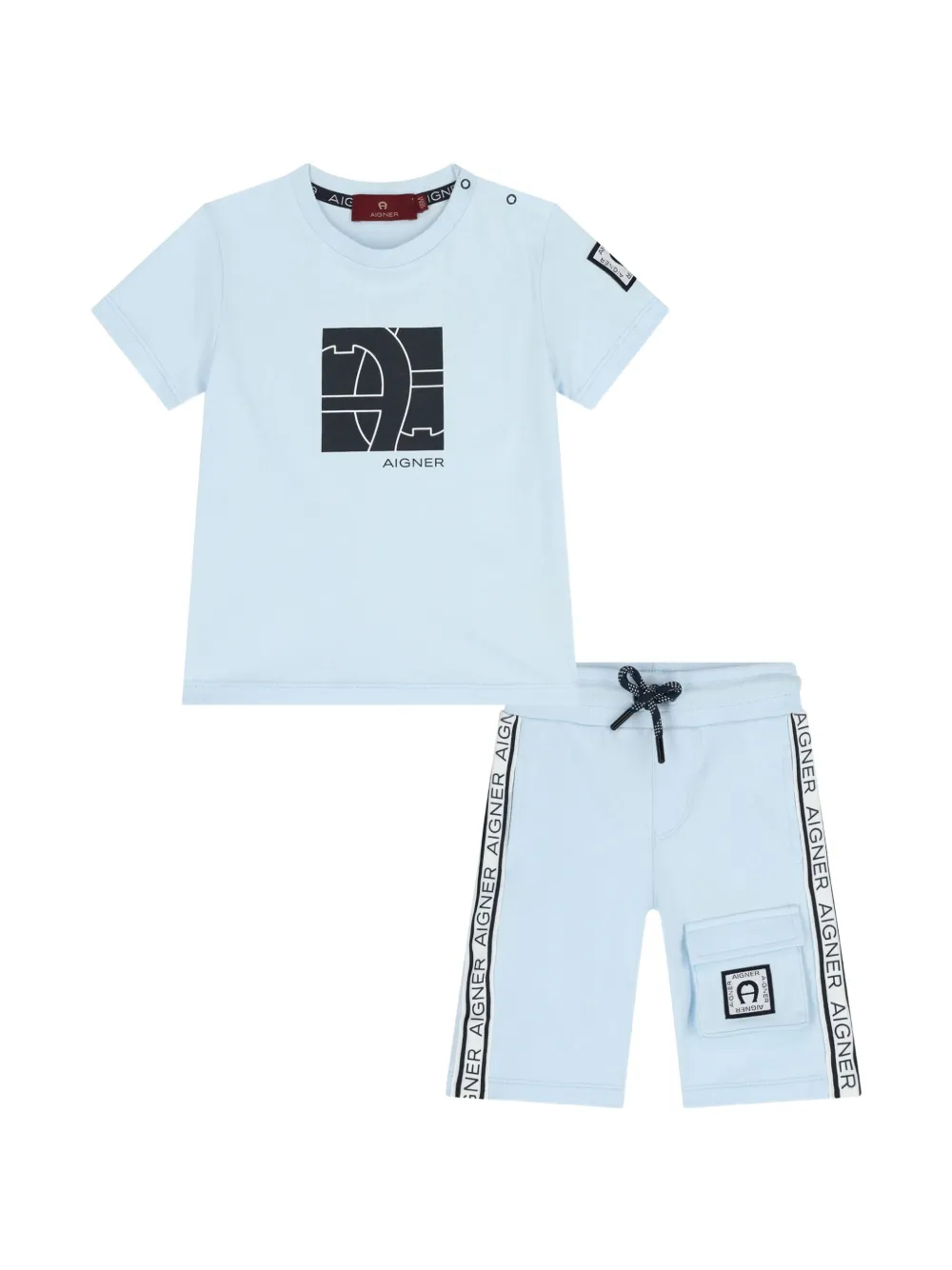 Aigner Kids logo-print tracksuit set - Blu