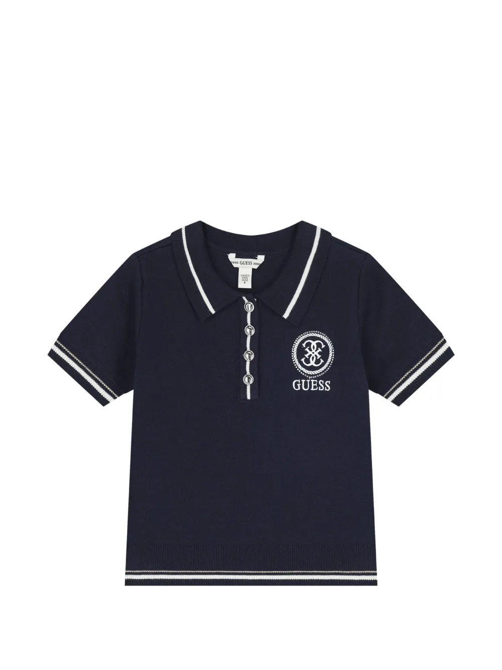 guess kids striped embroidered polo shirt - Blu