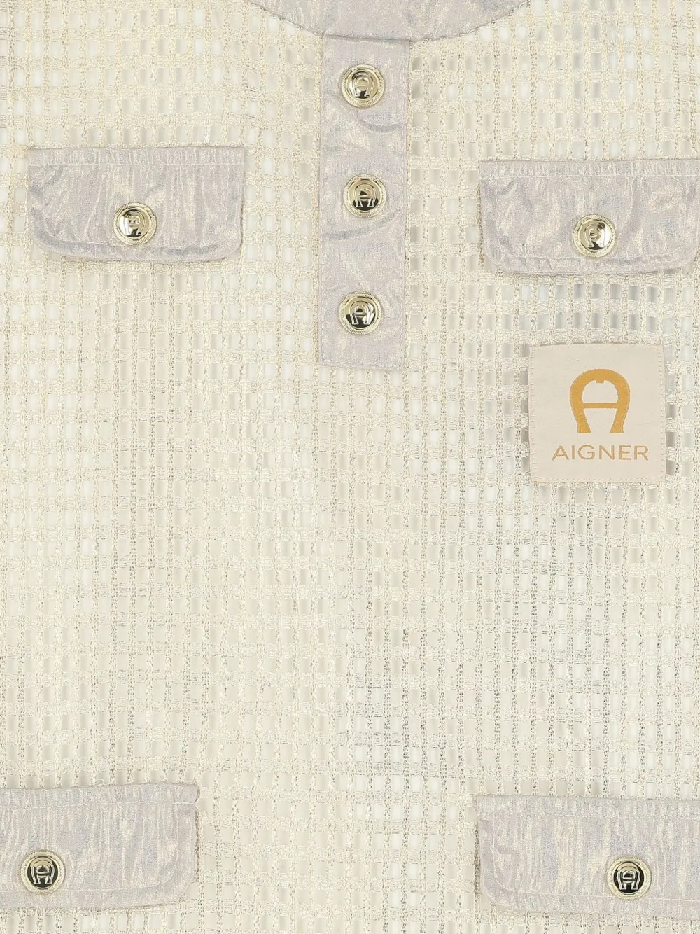 Aigner Kids Jurk met wafeltextuur Beige