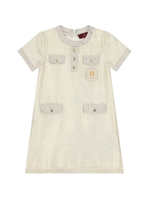 Aigner Kids vestido de tejido gofrado