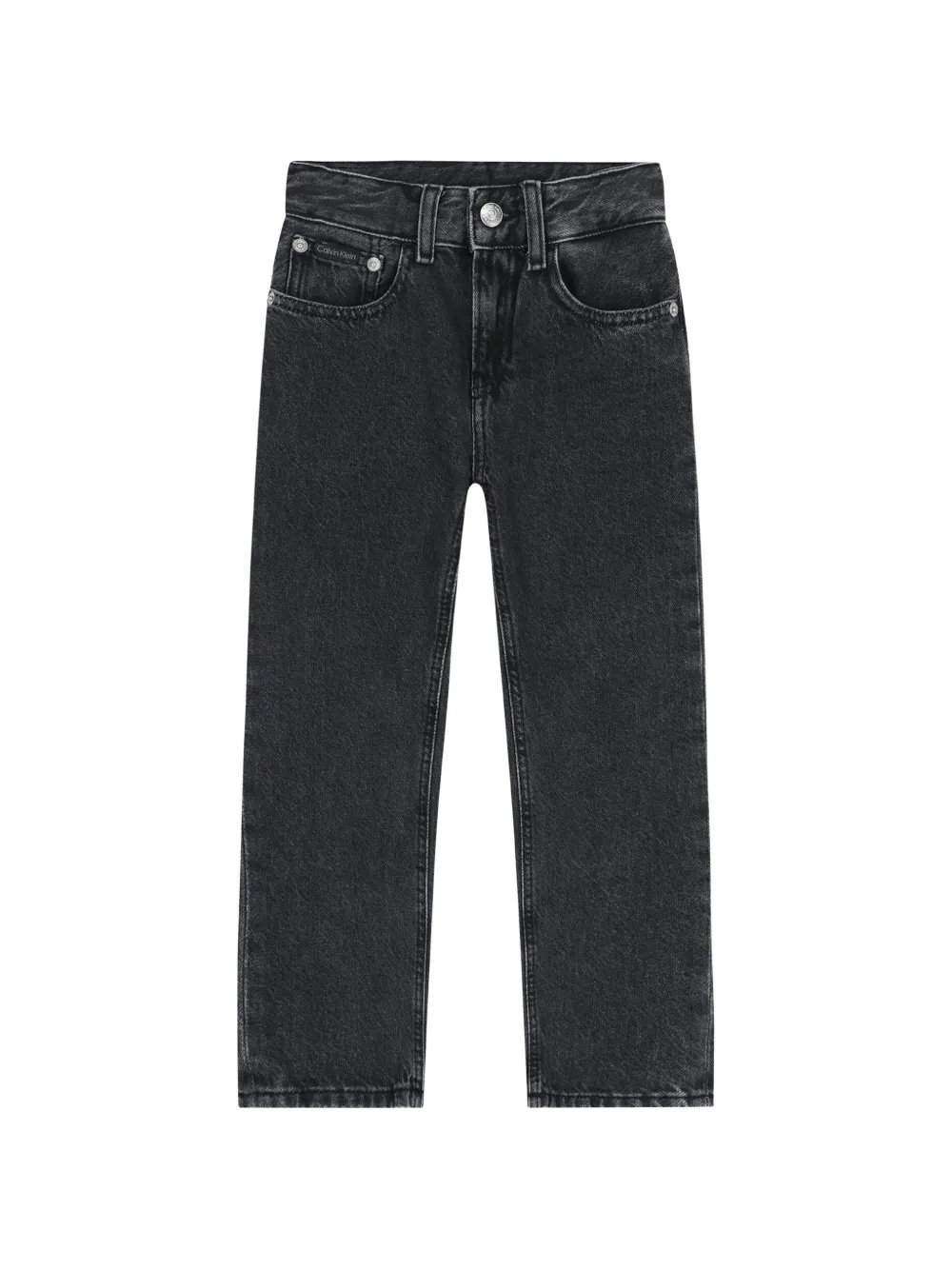 Calvin Klein Kids logo patch jeans - Nero
