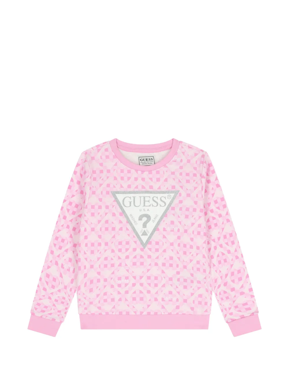 guess kids Felpa con fantasia geometrica - Rosa