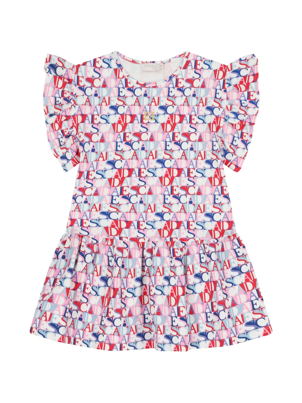 Escada Kids' Ruffle Printed Dress In Multi