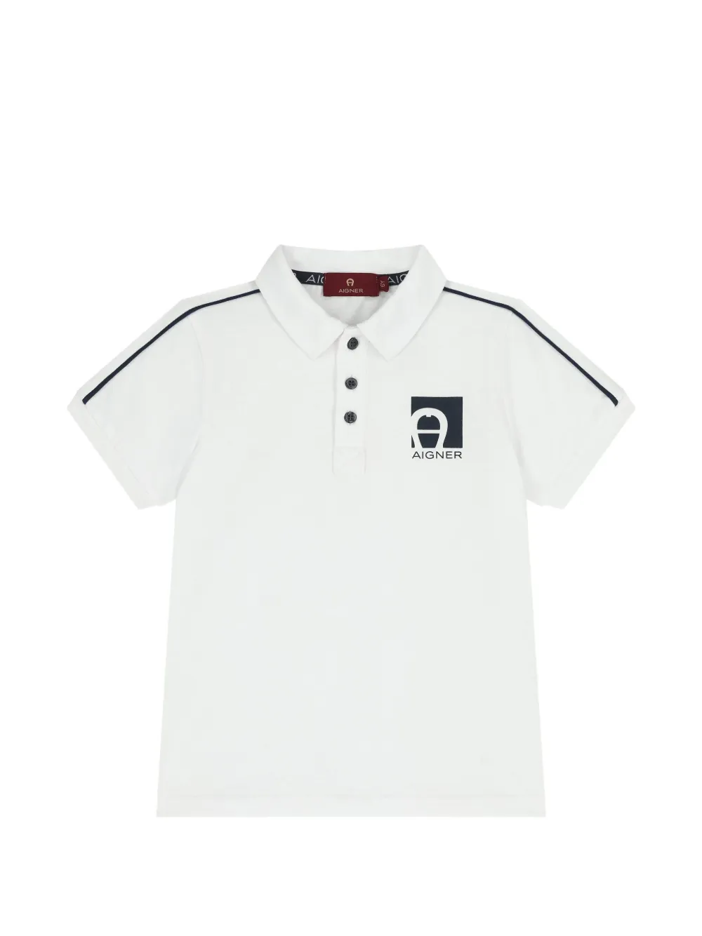 Aigner Kids Polo con logo - Bianco