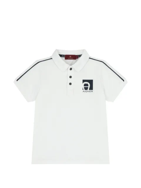 Aigner Kids playera tipo polo a rayas con logo