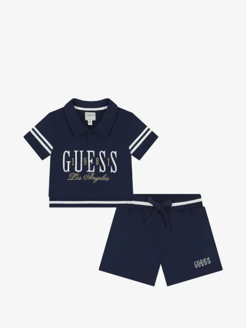 guess kids embroidered striped tracksuit