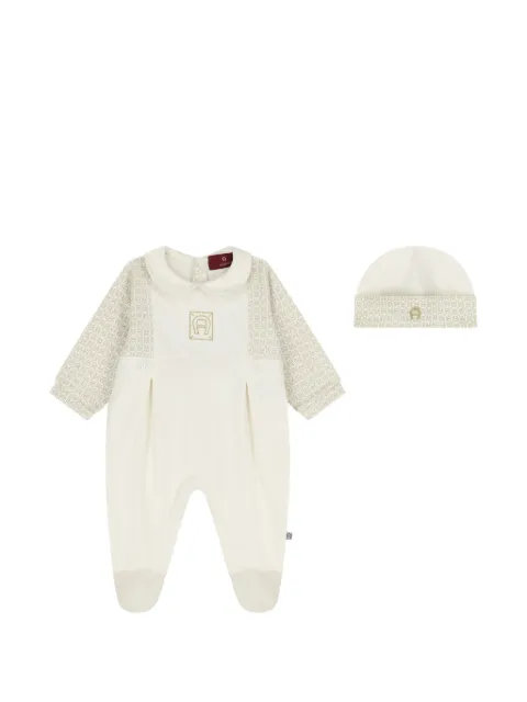 Aigner Kids logo peter pan collar babygrow
