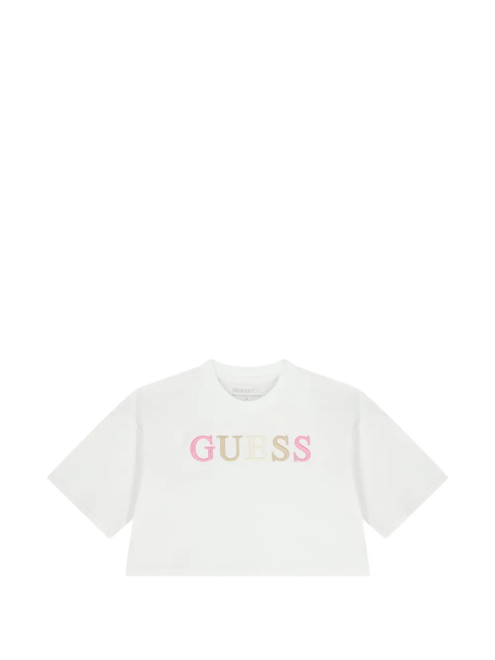 guess kids T-shirt con ricamo - Bianco