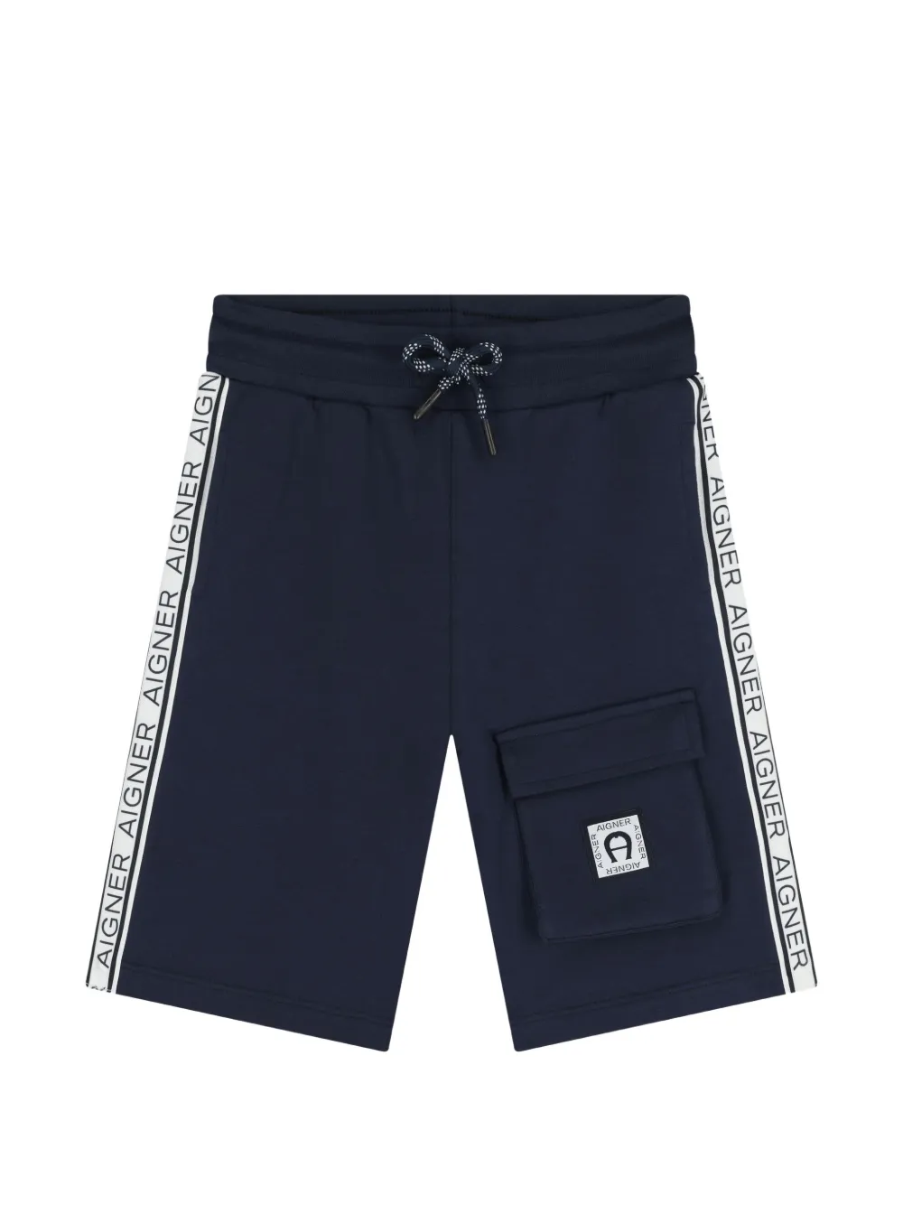 Aigner Kids T-shirt en shorts set met logo Blauw