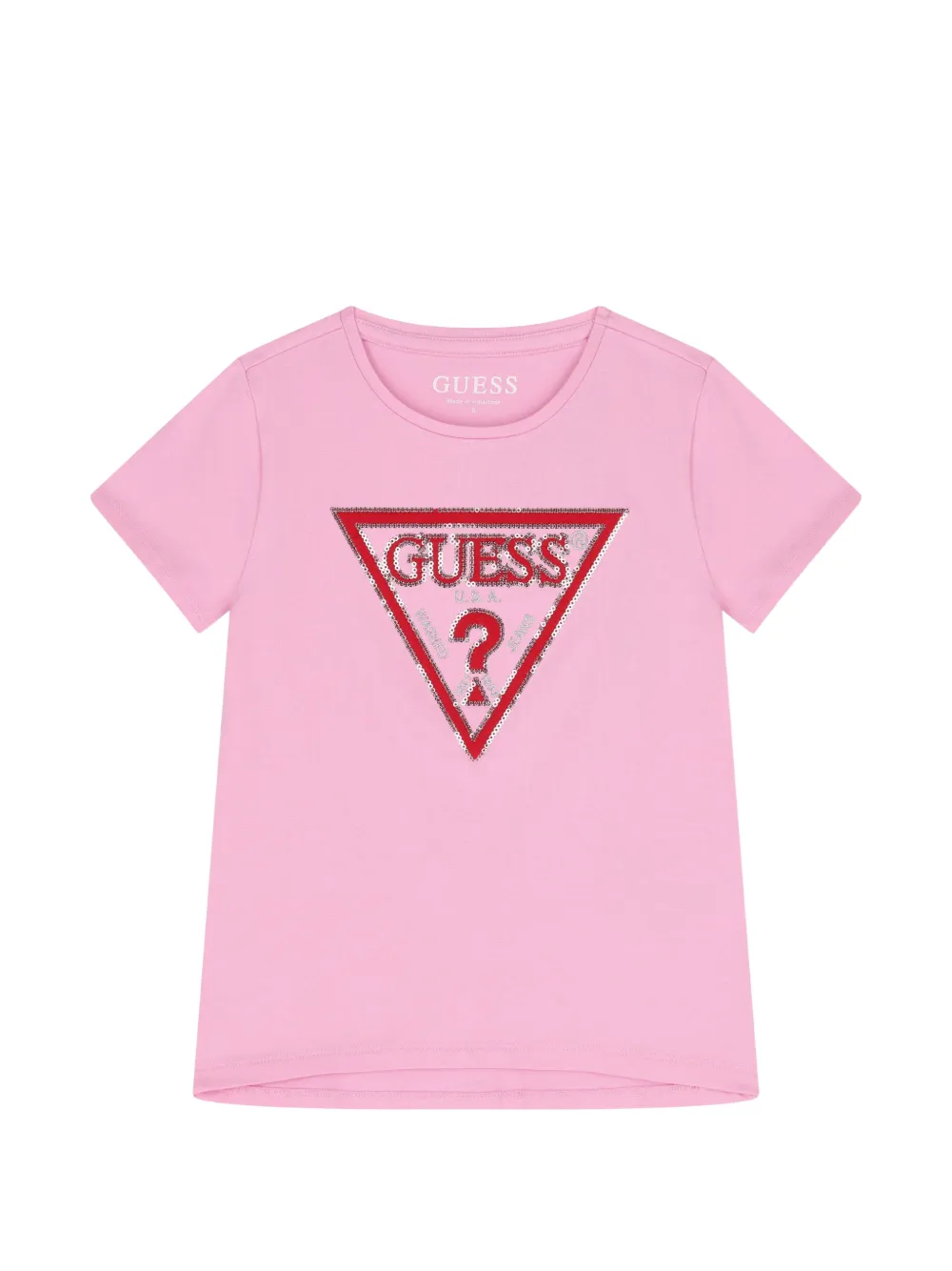 guess kids T-shirt con paillettes - Rosa