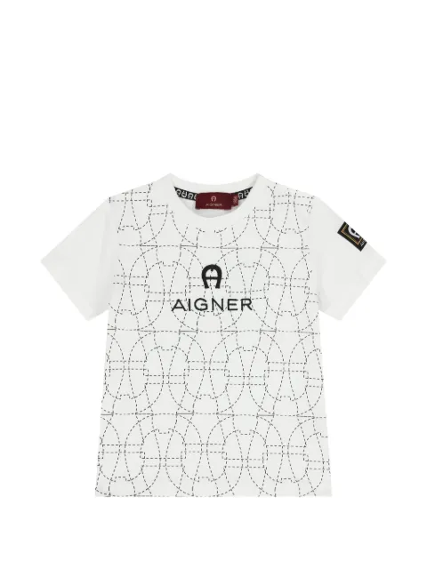 Aigner Kids playera con logo estampado