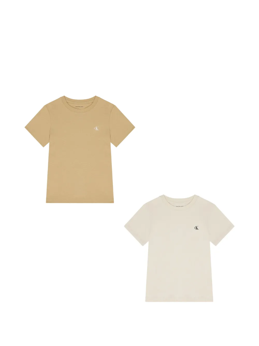 Calvin Klein Kids short-sleeve logo T-shirt (set of two) - Toni neutri