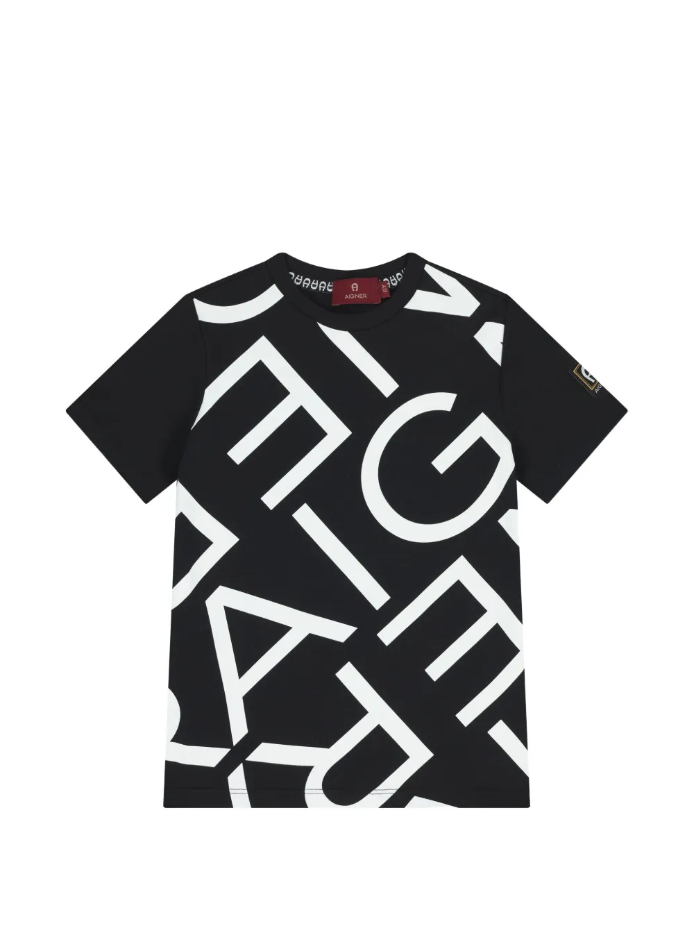 Aigner Kids print short-sleeve T-shirt - Nero