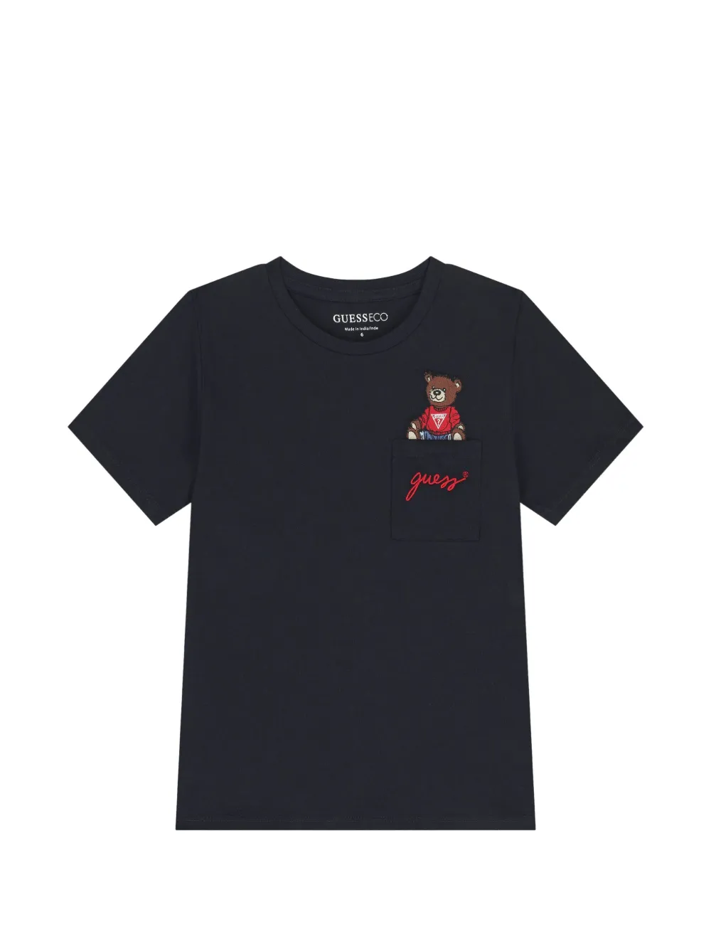 guess kids pocket bear T-shirt - Blu