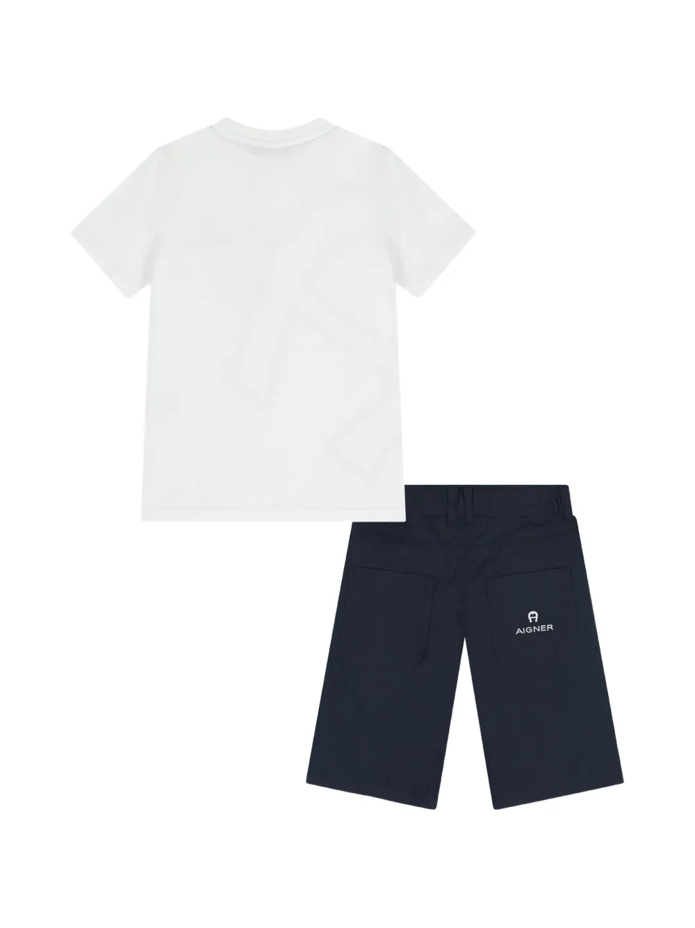 Aigner Kids Shorts set met logoprint Wit