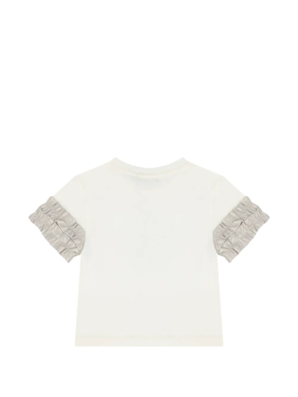 Aigner Kids T-shirt met ruches en grafische print Beige