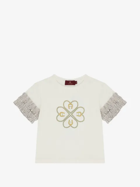 Aigner Kids ruffled graphic T-shirt